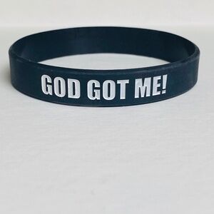 New | Women/Men/Boy/Girl | God Got Me Isaiah 41:10 | 1 Black Silicone Wristband